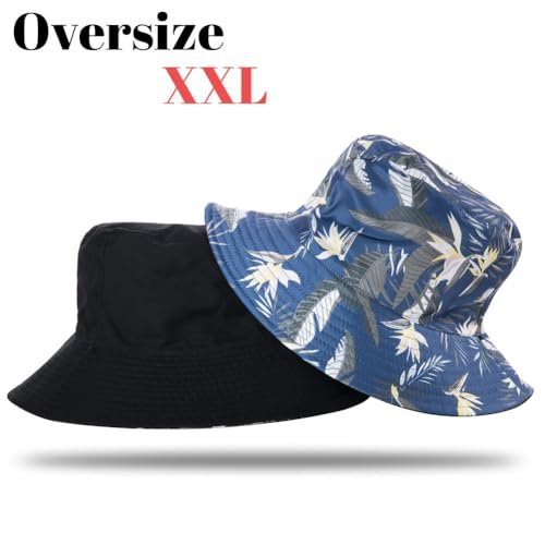 Image of Oversize XXL Bucket Hat Reversible Extra Large Sun Hat Big Head Wide Brim Fishing Hat for Men Women