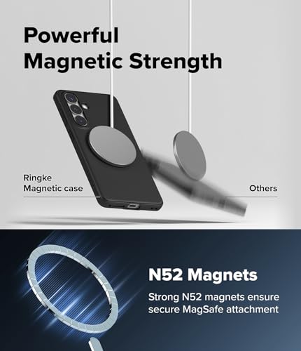 Image of Ringke Onyx for Samsung Galaxy S26 Plus Case Back Cover [Compatible with MagSafe] [Anti-Fingerprint Texture] Slim Lightweight Shockproof with Non-Slip Side Grip - Magnetic Black