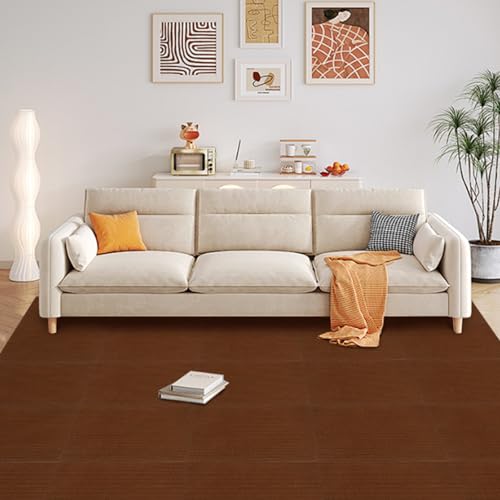 CYEER 36 Stück Teppichfliesen Selbstklebend 30x30CM, Teppichfliesen Selbstliegend, Teppich Fliesen, Teppich Selbstklebend, Teppichfliesen Weich, Auslegware Teppichboden für Hotel, Haus, Büro(Braun)