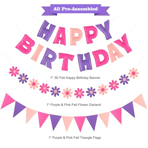 50% Off Pre-Strung Felt Birthday Banner & Garland Decorations