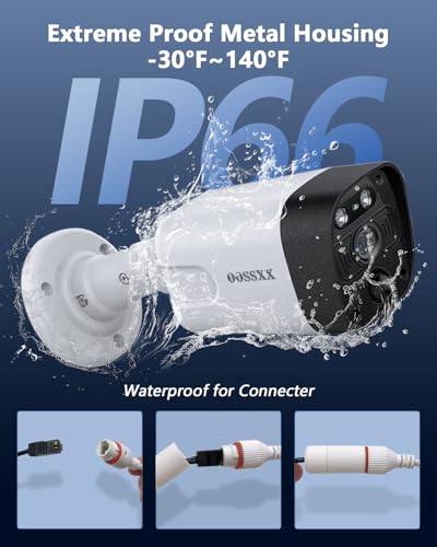 Image of (2026 Update) 4K PoE Security Camera System w /PIR & AI Human Detection, 8CH NVR w / 4TB HDD, 4 Cameras, 130 Ultra Wide Angle, 120-Day Recording, 2-Way Audio, Remote Control, No Monthly Fee