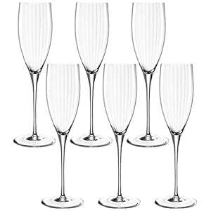 LEONARDO HOME Poesia Sektglas 6er Set, spülmaschinengeeignetes Champagnerglas, Höhe 25 cm, 250 ml, 069167