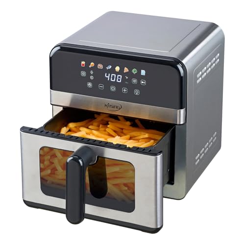 KINSING Air Fryer with Window Visible 8-in-1,Compact & Large 7.5-Qt,Up to 85% Less Oil,Roast, Bake,...