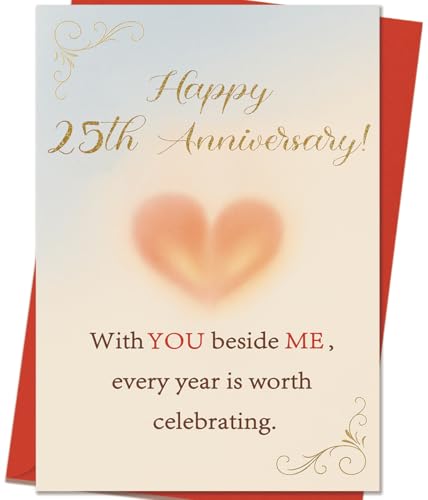 Mcduldul 25th Wedding Anniversary Card Gifts for Couple Husband Wife | Funny 25 Year Anniversary Decorations for Women Men Him Her