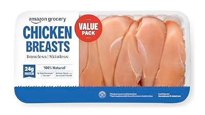 Amazon Grocery, Chicken Breast Fillets Value Pack, Boneless Skinless, 100% Natural, Weight Varies