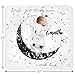 Baby Monthly Milestone Blanket Moon - Neutral Personalized Month Blanket for Boy Girl Newborn Soft Plush Fleece Photography Background Bonus Felt Milestone Number Set Large