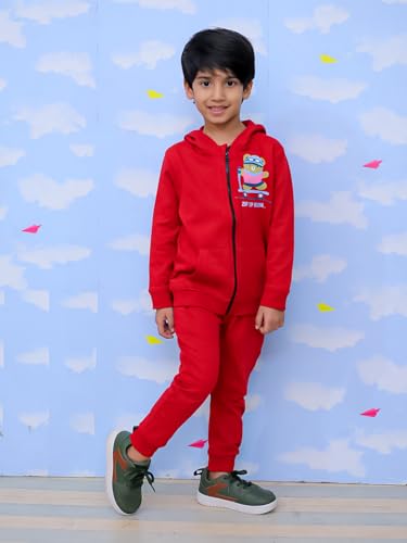 Image of The Mom Store Kids Sweatshirt With Joggers Set| Cotton With French Terry | Cute Prints | Warm | For Boys & Girls | Trendy Winter Sets For Kids | Hoodie And Sweatpant Set