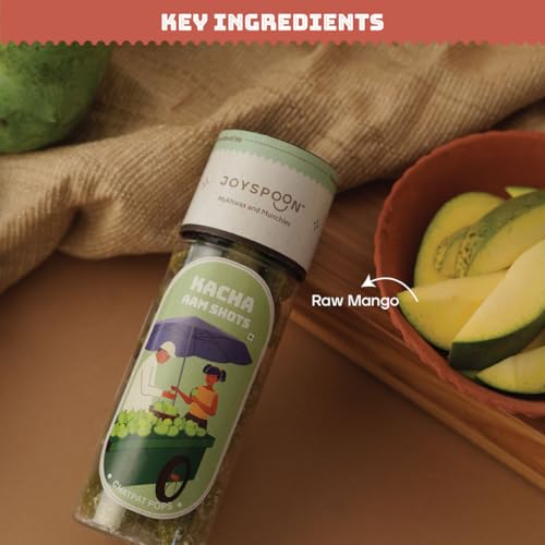 Image of JoySpoon Kacha Aam Shots Mukhwas Pack of 2 Mango Flavoured with Kaccha Aam Candy Taste, 300g