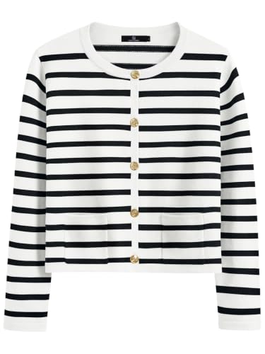 LILLUSORY Women Cardigan Sweaters Fall Outfit Clothes Fashion Jackets Trendy 2026 Casual Long Sleeve Tops White Black M
