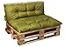 Garden Factory Poduszki na euro palety, poduszki na sofę z palet, siedzisko, oparcie lub zestaw, pikowane (Zestaw (Siedzisko 120x80 + oparcie 120x60), Limonka)