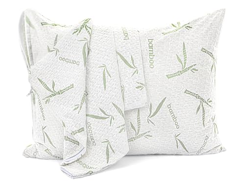 Utopia Bedding UB04641US Bamboo Viscose Waterproof Pillow Protector Zippered (2 Pack) Standard – Bed Bug Proof Pillow Encasement 20 X 26 Inches cover