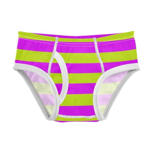 Green Hot Pink Stripe Toddler Boy's Underwear 2T