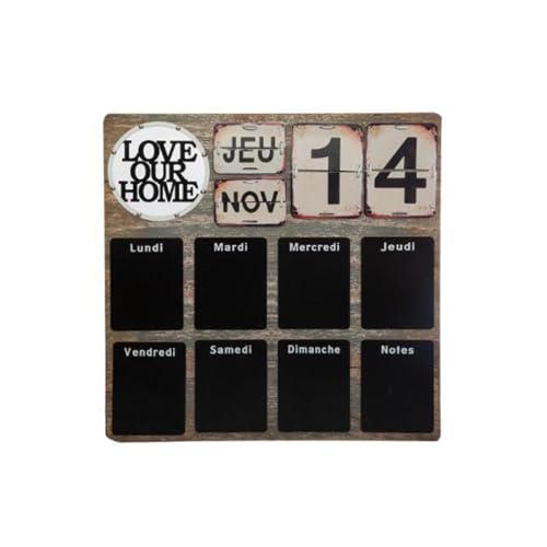 Atmosphera Créateur d'intérieur - Mémo en Ardoise Semainier 57cm Naturel