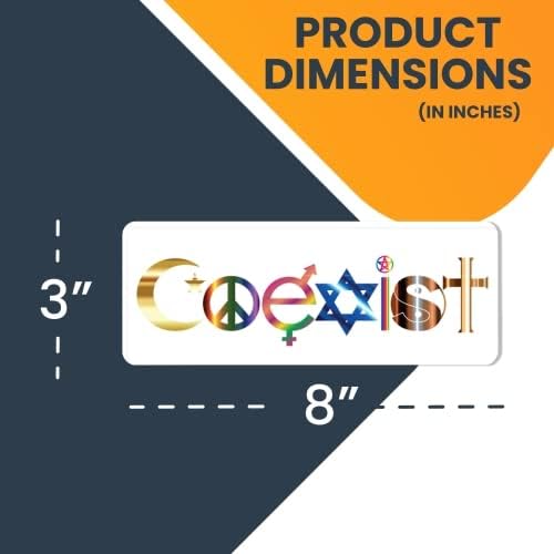 Image of Coexist Symbol Car Magnet 3x8 Inch