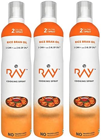 Ray Cooking Spray Oil - Rice Bran Oil - 200 ml Each ( Pack of 3 )
