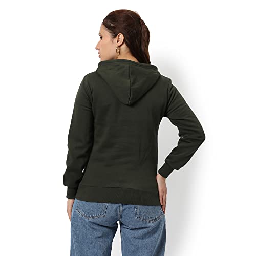 Image of Campus Sutra Women cotton Premium Zipper Hoodie-Grey