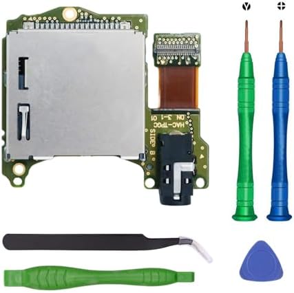 Replacement Game Card Cartridge Reader Slot Compatible with Nintendo Switch, Game Card Reader with Headphones Jack Plug Port Repair Tools for Switch NS Console