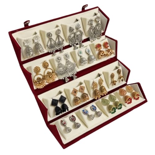 Image of Earrings Set for women, Earrings Set of 16 with Folding Jewellery Box, Traditional & Modern Earring Set for Women & Girls, Gifts for woman, Jhumka for women