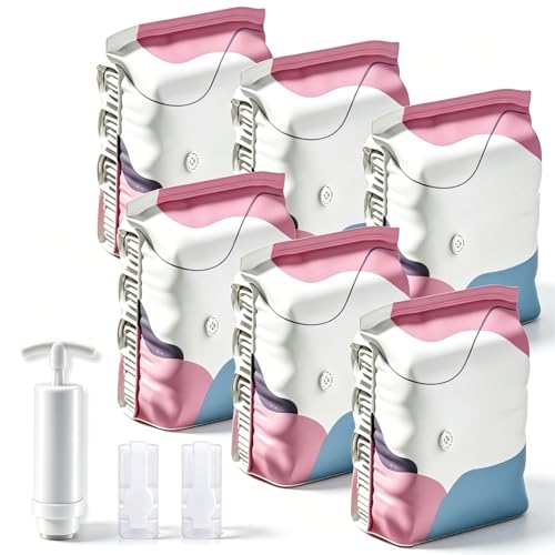 Image of No‑pump Vacuum Storage Bags - 3-Sec Fast Compression, 80% Space Saving, Upgrade Reusable Large 3d Cube Vacuum Seal Bags, Keeps Clothes Dry & Dust‑Free, Press & seal,L /31.5 x 39.4 x 11.8 in:6Pcs