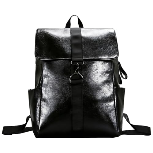 Sac à dos pour le travail et l'université en cuir végétalien Noir taille L