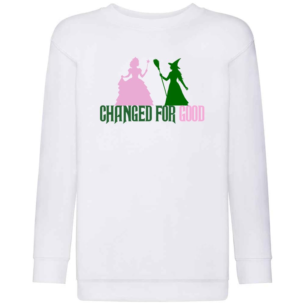 Expert Workwear Changed for Good Sweatshirt Musical Movie Inspired Text Silhouette Logo Top Fan Gift White