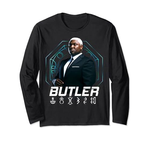 T-shirt Artemis Fowl Disney vêtement coton manches longues Butler noir