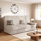 BROMARKT Schlafsofa mit Bettkasten Hellbeige 192x85x93 cm Couch mit Schlaffunktion 190x115 cm Sofa Bed Schlafcouch für Wohnzimmer Wohlandschaft Klappsofa mit 1 Kissen Cord TOLIA