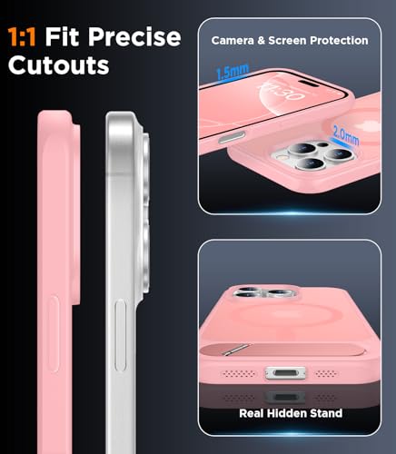 Image of Magnetic Compatible with iPhone 16 Pro Max Case, [Built-in Invisible Kickstand][Compatible with MagSafe] [Military Grade Shockproof] Slim Translucent Matte Phone Case for iPhone 16 Pro Max 6.9 inch