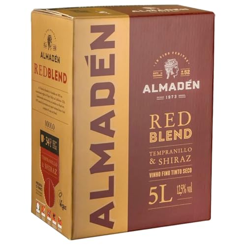 VINHO ALMADEN TINTO SECO RED BLEND TEMPRANILLO/SHIRAZ 5LTS BIB