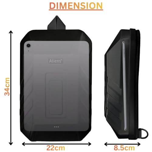 Image of Tukzer ABS Hard Shell Sling Bag Aliens Series 180Open Crossbody Side Shoulder Bag for Mens, Women, Office,Travel,Everyday Mini Backpack for iPad,Tablet,Smartphone,Charger,Headphone,HDD,Camera(02-BLK)