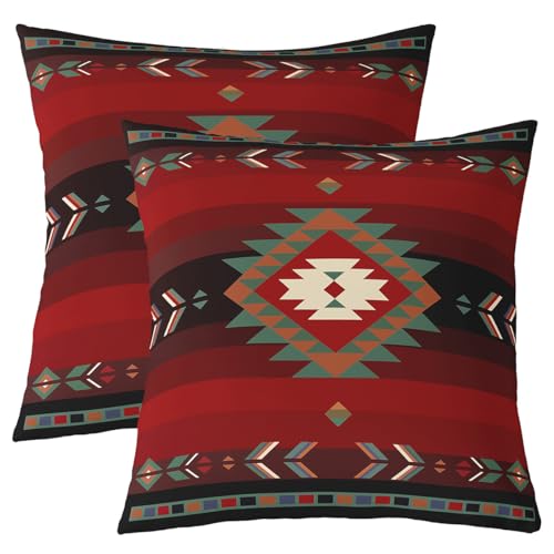 Feelyou Southwest Native Design Cushion Covers 18 x 18-Inch Set of 2