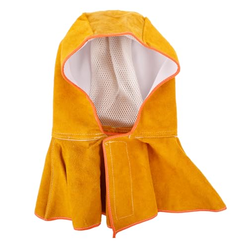 Hemobllo casco de soldadura gorro soldador Gorro de soldadura cómodo ultravioleta veneno polainas Mitts de horno sombrero de soldadura para hombres campana protectora de soldadura Cuero