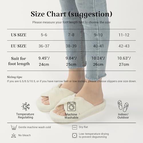 Image of Chantomoo Slippers for Women Memory Foam House Bedroom Corduroy Bow Crossbands Slipper Shoes Comfy Trendy Gift Slippers