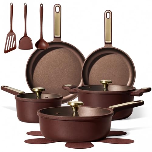 CAROTE Cookware Sets, Pots and Pans Set Non Stick, 16pcs
