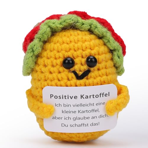 Aruigu Glücksbringer Bär Pocket Hug Geschenk, Kreative gestrickte Bärenpuppe aus Wolle, Lustige Mutmacher Kinder Geschenk, Gute Besserung Geschenk, Einschulung Geschenk