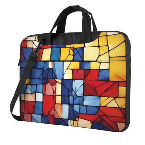 Sac ordinateur portable étanche mosaïque abstrait avec poignée sacoche bandoulière