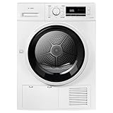 Teknix TKCLED8W 8kg Condenser Tumble Dryer - Freestanding - Top Water Tank - LED Display - 16 Programs - Quick Dry - Reverse Drum - Anticrease Technology, H84.5 x W59.5 x D61.5 (cm)
