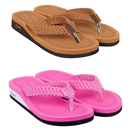 Image of Dashny Women's (1435-1434) |Extra Super Soft Comfortable Slippers |Tan Brown Casual Slides Slippers