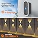 Ellasay Solar Fence Lights Outdoor: 6-Pack Solar Powered Wall Lights Up and Down Waterproof IP65-3 Color Brighter LED Focus Lens SolarLights Dusk to Dawn 12h for Patio/Backyard/Porch/Railing