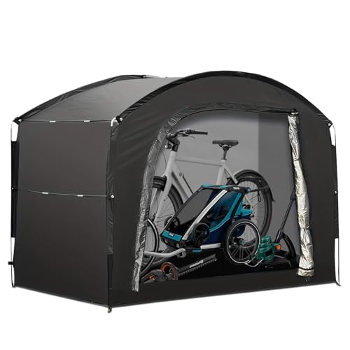 Fahrradzelt, Tragbare Fahrradschuppen, Gerätezelt, Fahrrad Garage, Outdoor Fahrradabdeckung, Camping Gartenzelt Kuppelzelte, 210D Oxford-Stoff, für Fahrräder Motorräder Gartengeräte Rasenmäher, L