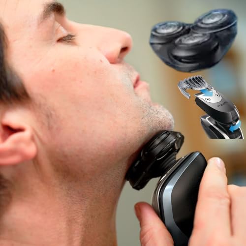 Image of PHILIPS AquaTouch Wet & Dry Electric Shaver for Men, Rechargeable Rotary Razor with ComfortCut Blades and Precision Trimmer 5D Flex Head-Packaging May Vary