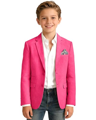 Image of Bofan Linen Boys Blazer Formal Suit Jackets for Boy Outwear Jacket & Coats for Kids Boys' Fashion Summer Wedding Outfit
