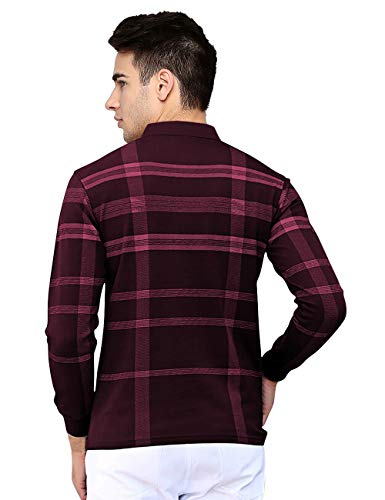 Image of EYEBOGLER Men's Polo Neck Full Sleeves Printed T-Shirt