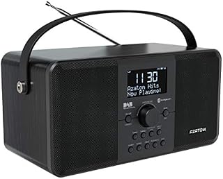 AZATOM Multiplex D1 DAB FM Digital Stereo Speaker System - Dual Alarm - Clock Radio - Wireless Bluetooth - Rechargeable - USB Charging - Future Ready - British Design (Renewed)