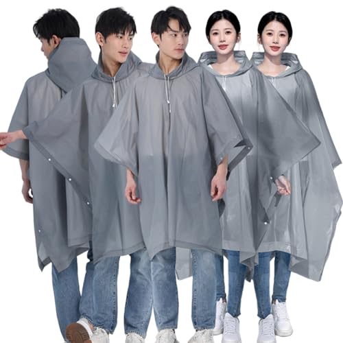 Ponchos de lluvia para adultos (paquete de 2), ponchos reutilizables de EVA impermeables con capucha para hombre y mujer miniatura 1