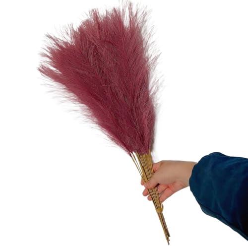 Pampas Grass Grande 55CM 10 Piezas Flores Artificiales miniatura 1