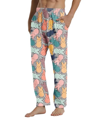 Men's Pajama Pants Lounge Pants Straight-Fit Men Sleepwear Bottoms with Pockets
