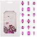 Tisslan Mix 10 Shapes Assortment Flat Back Shine Hot Pink Nail Crystals Gems Diamonds for Nail Decoration Design Decoration Accessory