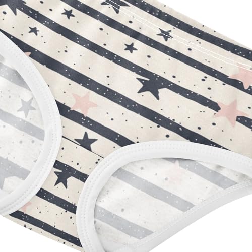 ZZKKO Stars Dots Stripes Girls Underwear Toddler Panties for Girls Comfort Brief Size 2T-8Y3