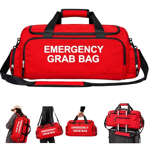 Emergency Grab Bag Premium Durable Holdall with Multi Storage Sections Multiple Carry Options (Holdall Shoulder or Backpack) & Separate Wet/Dry Storage Compartment
